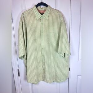 Bugatchi Uomo XXL Modal Blend Plaid Green Pink Textured Dobby Eclectic Grandpa